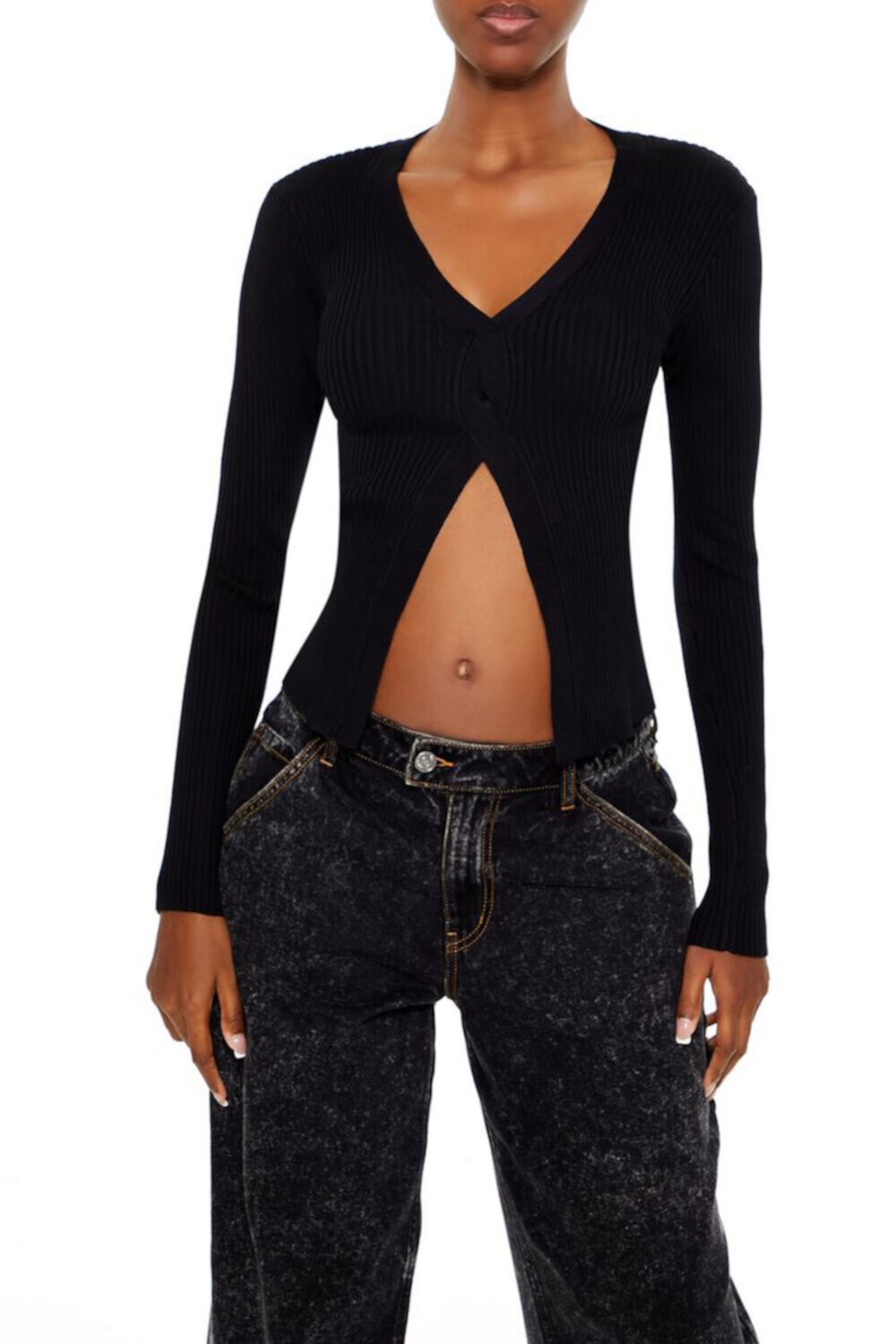 Twisted Split-Hem Sweater FOREVER21