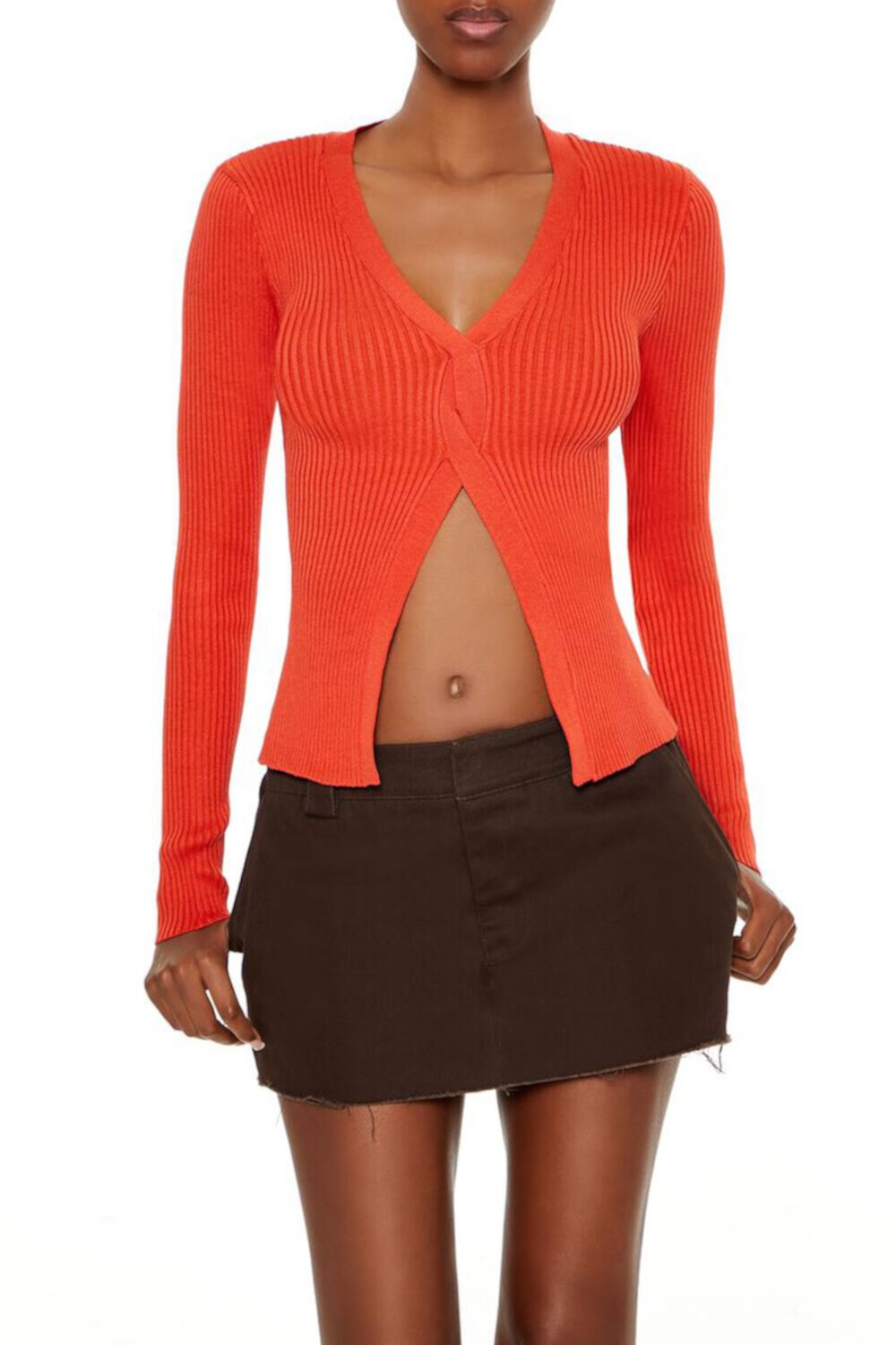 Twisted Split-Hem Sweater FOREVER21