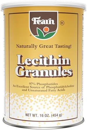 Fearn Natural Foods Soy Lecithin Granules – Fat Emulsifier with Essential Nutrients for Health, Improve Texture of Cakes, Breads & DIY Gummies (Жевательные конфеты), 16 Oz Fearn