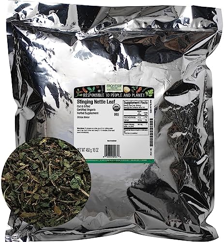 Frontier Co-op Nettle, Stinging Leaf, Cut & Sifted, Certified Organic, Kosher | 1 lb (Фунты). Bulk Bag | Urtica dioica L. Frontier Co-op