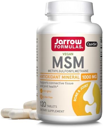 Jarrow Formulas MSM Capsules (Капсулы), 1,000 mg, Methylsulfonylmethane, Joint Health Support, 100 Capsules, Up to 100 Servings (Порции) Jarrow Formulas