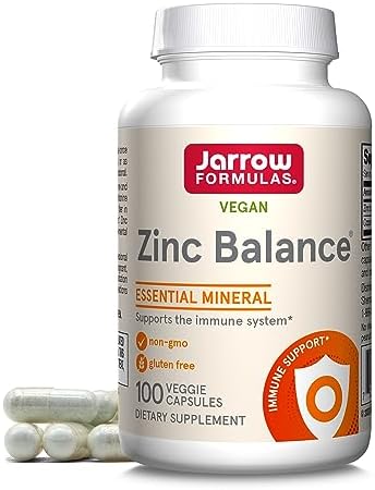 Jarrow Formulas Zinc Balance 15 mg - 100 Servings (Порции) (Veggie Caps (Вегетарианские капсулы)) - Includes Copper - Essential Mineral for Immune System Support - Immune Support Supplement - Gluten Free Zinc Copper Supplement - Vegan Jarrow Formulas