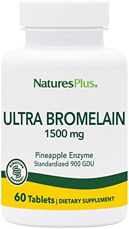 Natures Plus Ultra Bromelain - 1500 mg, 60 Vegetarian Tablets - Highest Potency & Quality Bromelain Supplement -Gluten-Free - 60 Servings Natures Plus