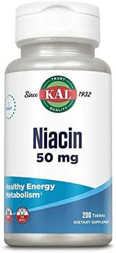 Таблетки ниацина 50 мг, 200 шт, поддержка обмена веществ Kal