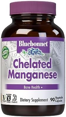 BlueBonnet Nutrition Albion Chelated Manganese, Amino Acid Chelate, Soy, Dairy & Gluten-Free, Non-GMO, Kosher Certified, Vegan, 90 Count Bluebonnet