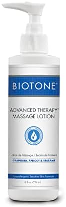 BIOTONE Advanced Therapy Massage Lotion, Hypoallergenic and Fragrance-Free, More Glide and Workability, Absorbs for a Non-Greasy Finish Biotone