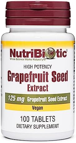 NutriBiotic – Grapefruit Seed Extract Tablets (Таблетки) 125mg, 100 Count | Premium Grade GSE with Bioflavonoids | Potent Immune & Overall Health Support | Easy to Swallow | Vegan, Gluten Free, Non-GMO NutriBiotic