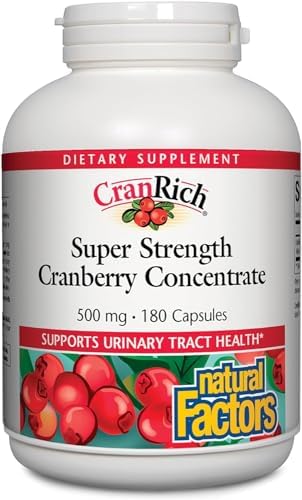 CranRich by Natural Factors, Super Strength Cranberry Concentrate, Antioxidant Supplement for Urinary Tract Support, Non-GMO, 90 Capsules (Капсулы) Natural Factors