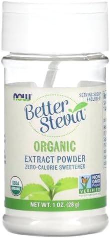 Now Foods Better Stevia Zero Calorie Sweetener Extract Powder, Organic NOW Foods