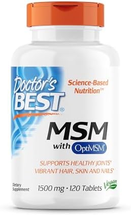 МСМ с OptiMSM, 1500 мг, поддержка суставов, 120 таблеток, без ГМО и глютена Doctor's Best