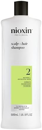 Nioxin Scalp + Hair Thickening System 2 Shampoo- For Natural or Untreated Hair with Progressed Thinning - With Niacinamide and Biotin Nioxin