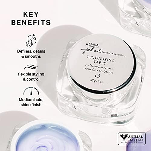 Kenra Platinum Texturizing Taffy 13 | Styling Fiber Crème | Medium Hold | Defines, Details, & Smooths Styles | Superior Control for Sculpting Short & Long Hairstyles | All Hair Types Kenra Professional