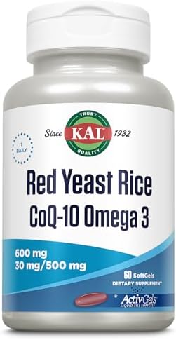 KAL Red Yeast Rice COQ10 Omega 3, 60 Count KAL