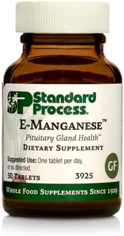 Standard Process E-Manganese - Pituitary Supplements - Pituitary Gland Supplements with Calcium Lactate, Ascorbic Acid, Calcium, Magnesium Citrate, Vitamin E, and Honey - 50 Tablets (Таблетки) Standard Process Inc.