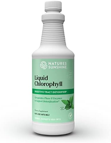 Nature's Sunshine Liquid (Жидкость) Chlorophyll Extra Strength - Immunity Support, Detox & Cleanse, Chlorophyll Liquid Drops (Жидкие капли) with Spearmint Oil, Natural Energy Boost, Internal Deodorant - 16 Fl Oz Nature's Sunshine