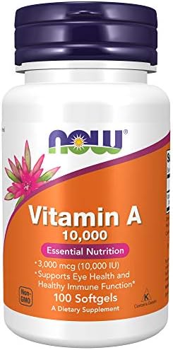 NOW Foods, Vitamin A, 10,000 IU, 100 Softgels (Мягкие капсулы) NOW Foods