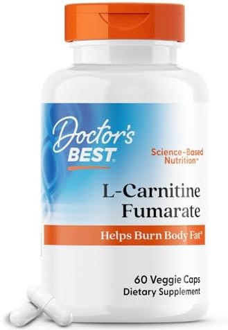 Doctors BEST L-Carnitine Fumarate, Helps Burn Body Fat, Non-GMO, Gluten Free, Soy Free, Vegan 60 Veggie Caps Doctor's Best