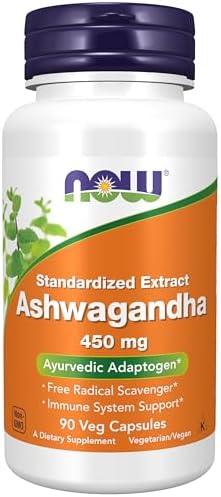 NOW Foods Supplements, Ashwagandha (Withania somnifera) 450 mg (Standardized Extract) for Immune Support ,90 Veg Capsules (Вегетарианские капсулы) NOW Foods