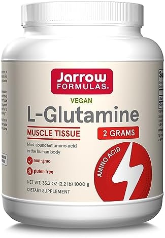 Jarrow Formulas L-Glutamine 2 g, Dietary Supplement for Muscle Tissue, Multifunctional Amino Acid, Immune Support, 1000 g (2.2 lb (Фунты)) Powder (Порошок), Approximately 500 Day Supply Jarrow Formulas