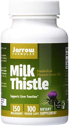 Jarrow Formulas Milk Thistle 150 mg With 30:1 Standardized Silymarin Extract, Dietary Supplement for Liver Function Support, 100 Veggie Capsules (Капсулы на растительной основе), 33-100 Day Supply Jarrow Formulas