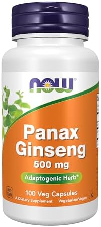 Панакс Женьшень (корень) 500 мг, адаптогенные травы, 100 вегетарианских капсул NOW Foods