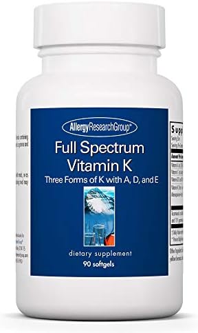 Allergy Research Group Full Spectrum Vitamin K - Vitamin K1 and K2 Supplement, Vitamin K Complex, MK-4, MK-7, Vitamin D3, Vitamin A - 90 Count Allergy Research Group