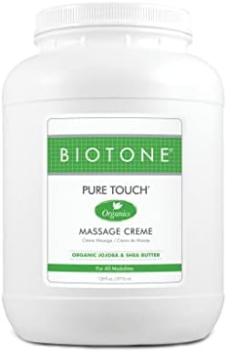 BIOTONE Pure Touch Organics Massage Crème, True Organic Massage, Rich Texture, Silky Glide, Soothing Ingredients, Healing Botanicals - 7 Ounce Biotone