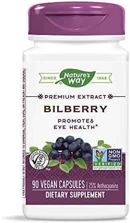 Nature's Way Bilberry Standardized Extract Veg Capsules (Вегетарианские капсулы) 90 ea (Pack of 3) Nature's Way