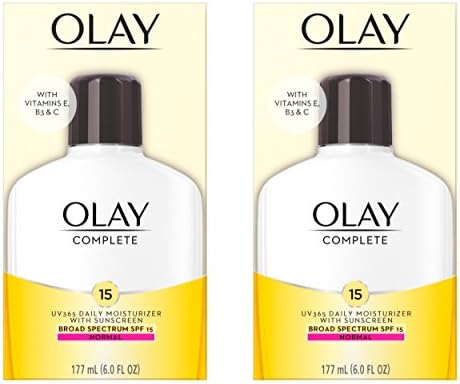 Olay Face Moisturizer Complete Lotion All Day Daily Facial Moisturizing Lotion SPF 15 for Normal Skin and Hydration, Oil-Free Non-Greasy, 6 Fl Oz (Pack of 2) Olay