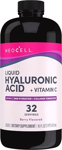 NeoCell Hyaluronic Acid Liquid (Жидкость) with Vitamin C, Berry, 16 Fl Oz (Pack of 1) - Packaging May Vary Neocell