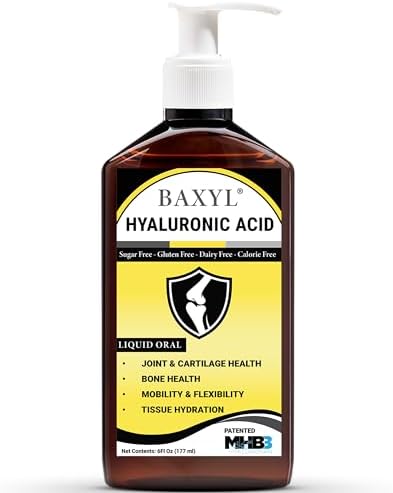 BAXYL® - Liquid (Жидкость) Hyaluronic Acid for Joint Relief Supplement (Vegan, Gluten-Free, Non-GMO, Patented Oral MHB3) | 6 Oz, 36 Day Supply BAXYL