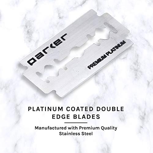 Parker THE CONVERTIBLE 69CR Duel Head Double Edge Safety Razor with Both Open and Closed Comb Heads Included to Customize your Shave, Includes 5 Parker Blades too Parker Safety Razor