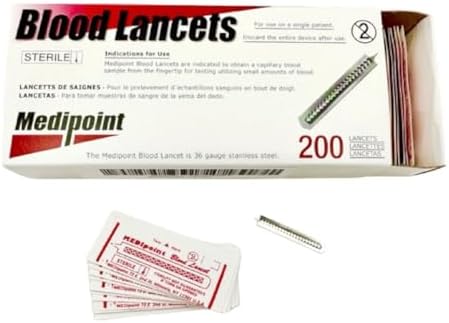 MEDIPOINT Stainless Steel Lancet - 200ct Medipoint