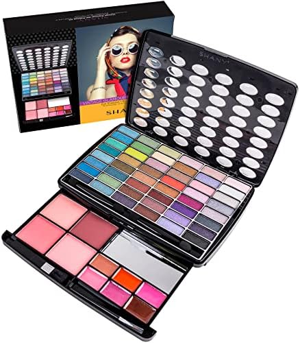 SHANY Beauty Book Makeup Kit All in one Travel Makeup Set - 35 Colors Eyeshadow, Eye brow, makeup blushes, powder palette,10 Lip Colors, Eyeliner pens & makeup Mirror - Holiday Makeup Gift Set SHANY