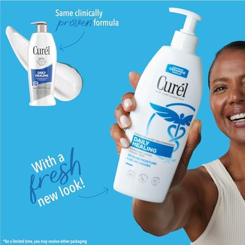 Curél Daily Healing Body Lotion for Dry Skin, Repairs Dry Skin and Retains Moisture, Body and Hand Lotion, 20 Ounce, with Advanced Ceramides Complex Curel