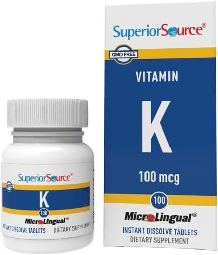 Superior Source Vitamin K1 Multivitamins, 100 mcg,Tablet, 100 Count Superior Source