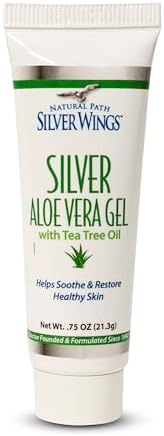 Natural Path Silver Wings 200ppm Silver with Aloe Vera Gel and Tea Tree Oil - Soothing Skin Care - 1.5 oz Natural Path Silver Wings