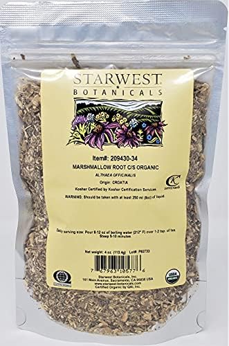 Starwest Botanicals Organic Marshmallow Root Cut and Sifted - 4 Ounce Starwest Botanicals