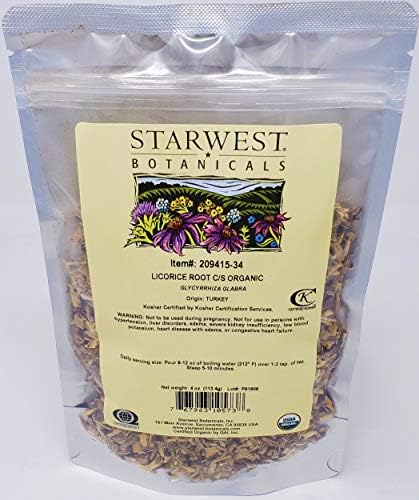 Starwest Botanicals Organic Licorice Root Tea Loose Cut and Sifted, 4 Ounces Starwest Botanicals