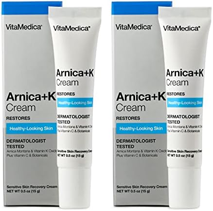 VitaMedica Arnica Cream - Arnica Montana + Vitamin K Oxide Bruise Cream - Sensitive Skin Formula - Undereye Arnica Vitamin K Cream With Vitamin C - 0.5 ounces VitaMedica