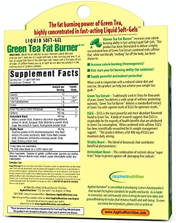 Applied Nutrition Green Tea Fat Burner 30 Soft Gels (Мягкие капсулы) (Pack of 3) Applied Nutrition