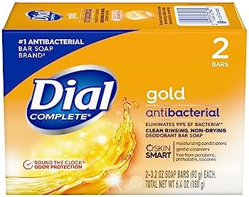 Dial Gold Antibacterial Deodorant Soap, 2 Pack, Total Net Wt 6.4 oz Dial