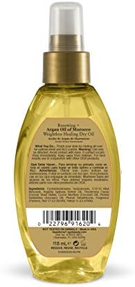 OGX Renewing + Argan Oil of Morocco Weightless Healing Dry Oil Spray, Lightweight Hair Oil Mist for Split Ends, Frizzy Hair and Flyaways, Paraben-Free, Sulfated-Surfactants Free, 4 Fl Oz OGX