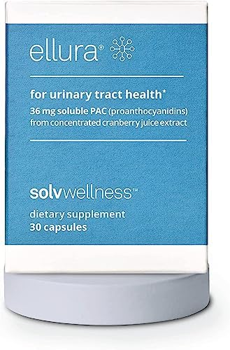 ellura Solv Wellness Clinically Proven Cranberry Supplement: Get Ahead of UTIs with 36mg of 100% Bioavailable PAC, 30 Capsules (Капсулы) Ellura