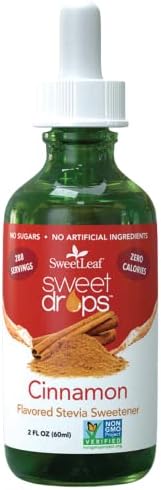 SweetLeaf Stevia Liquid Sweet Drops - Cinnamon Flavored Drops, Stevia Liquid Sweetener, Zero-Calorie, Sugar-Free Syrup Alternative for Keto Coffee, Baking, Shakes, 2 Ounce (Pack of 1) Sweet Drops