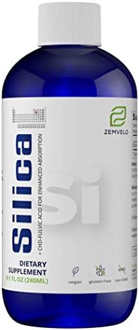 Liquid (Жидкость) Ionic Silica - Hair, Skin & Nails Nutrition | Collagen Support | Joint Support for Health Tendons & Cartilage | 8 oz (Унции), 48 Day Supply Zemvelo