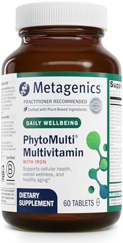 Metagenics PhytoMulti Multivitamin with Iron - Daily Multivitamins with Phytonutrients - Multivitamin for Men & Women - PhytoMulti Vitamin Supplement - with Iron, Zinc & B6 Vitamins - 60 Tablets (Таблетки) Metagenics