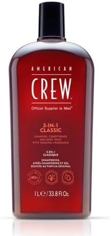 American Crew Shampoo, Conditioner & Body Wash for Men, 3-in-1, 33.8 Fl Oz American Crew