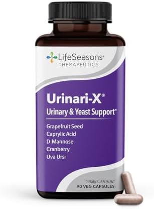 Urinari-X - Urinary Tract Support - Fast Acting UTI Relief - Vitamin Supplement for Healthy Bladder Function & Immunity - D-Mannose, Cranberry, Caprylic Acid, Uva Ursi & Grapefruit - 90 Capsules (Капсулы) LifeSeasons