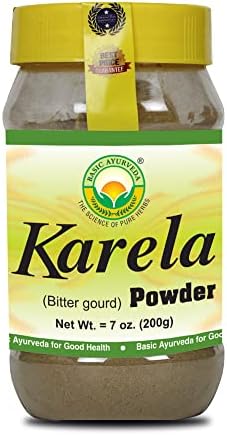 BASIC AYURVEDA Karela Powder | 7.05 Oz (200g) | Natural Bitter Gourd for Healthy Digestion | Organic Bitter Melon Fruit Extract & Plant Based Herbal Supplement BASIC AYURVEDA